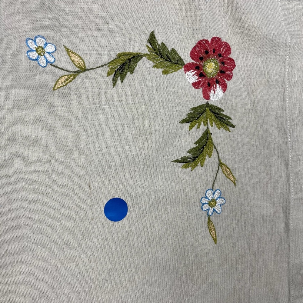 Vtg 80s Cottage Cafe Style Kitchen Curtains Embroidered Floral Plaid Farmhouse - Picture 5 of 12